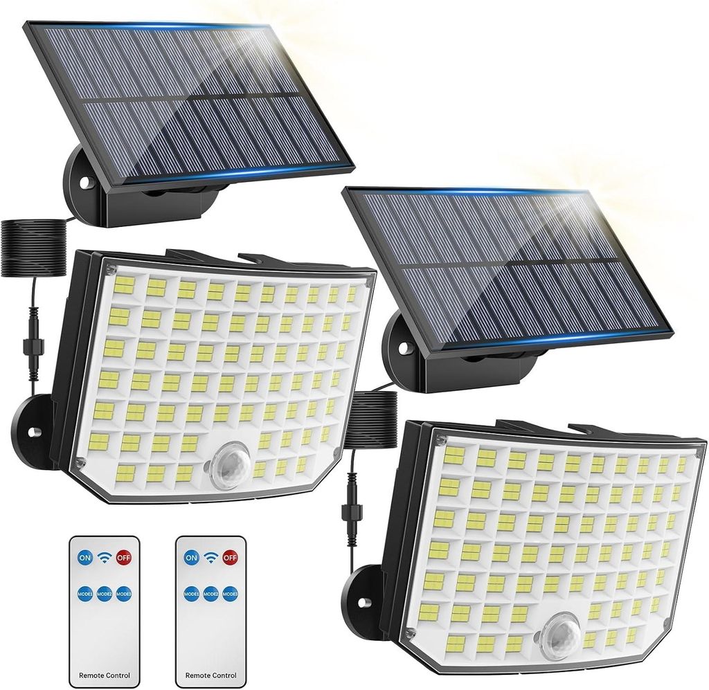 Solarlampen für Außen 256 LED, 2 Stück Solarleuchte mit Produktbild 