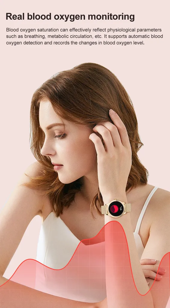Smartwatch Donna Elegante 1.28" Impermeabile con Funzione Voce - 8