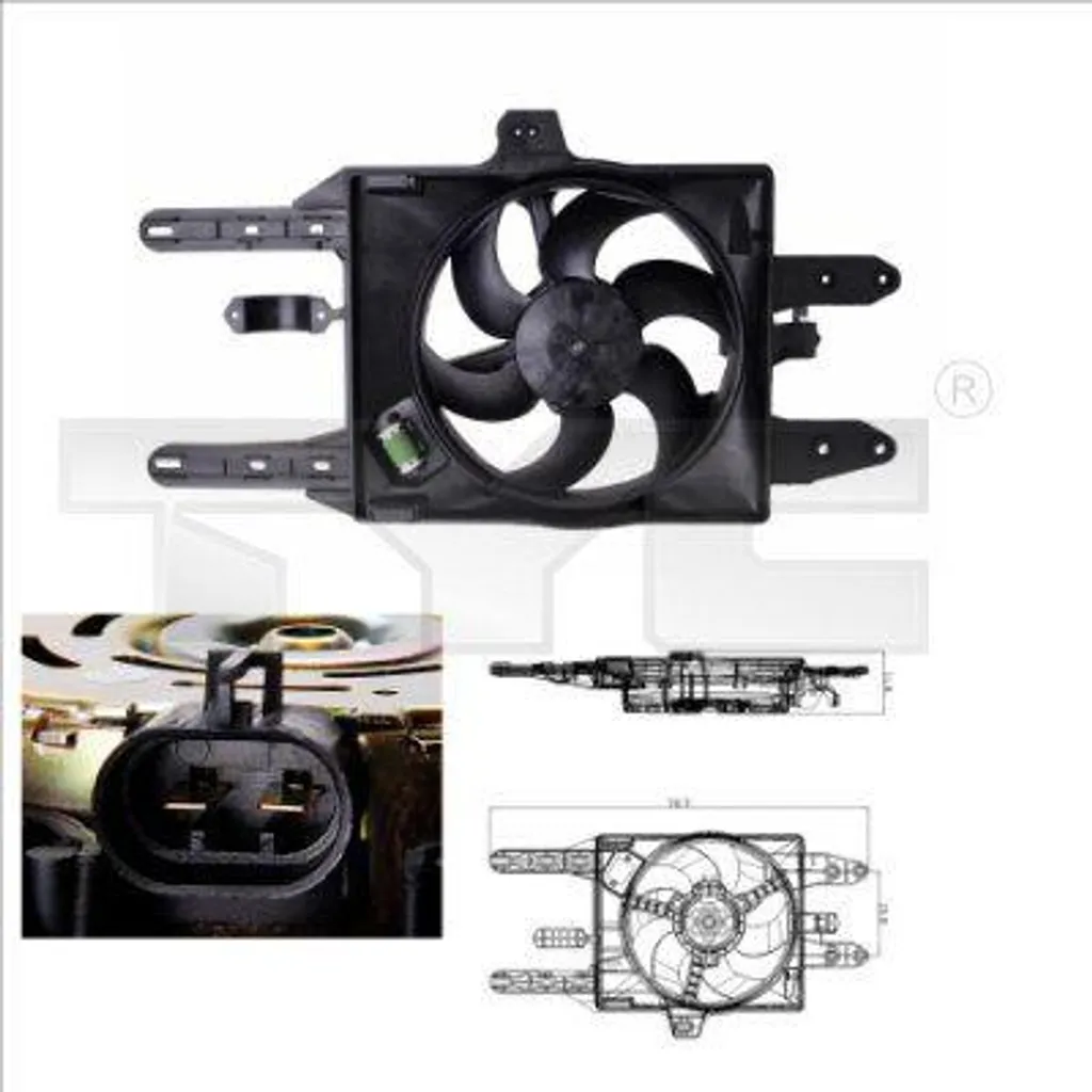 Ventilateur de refroidissement moteur pour Fiat Punto OE 46527424 TYC