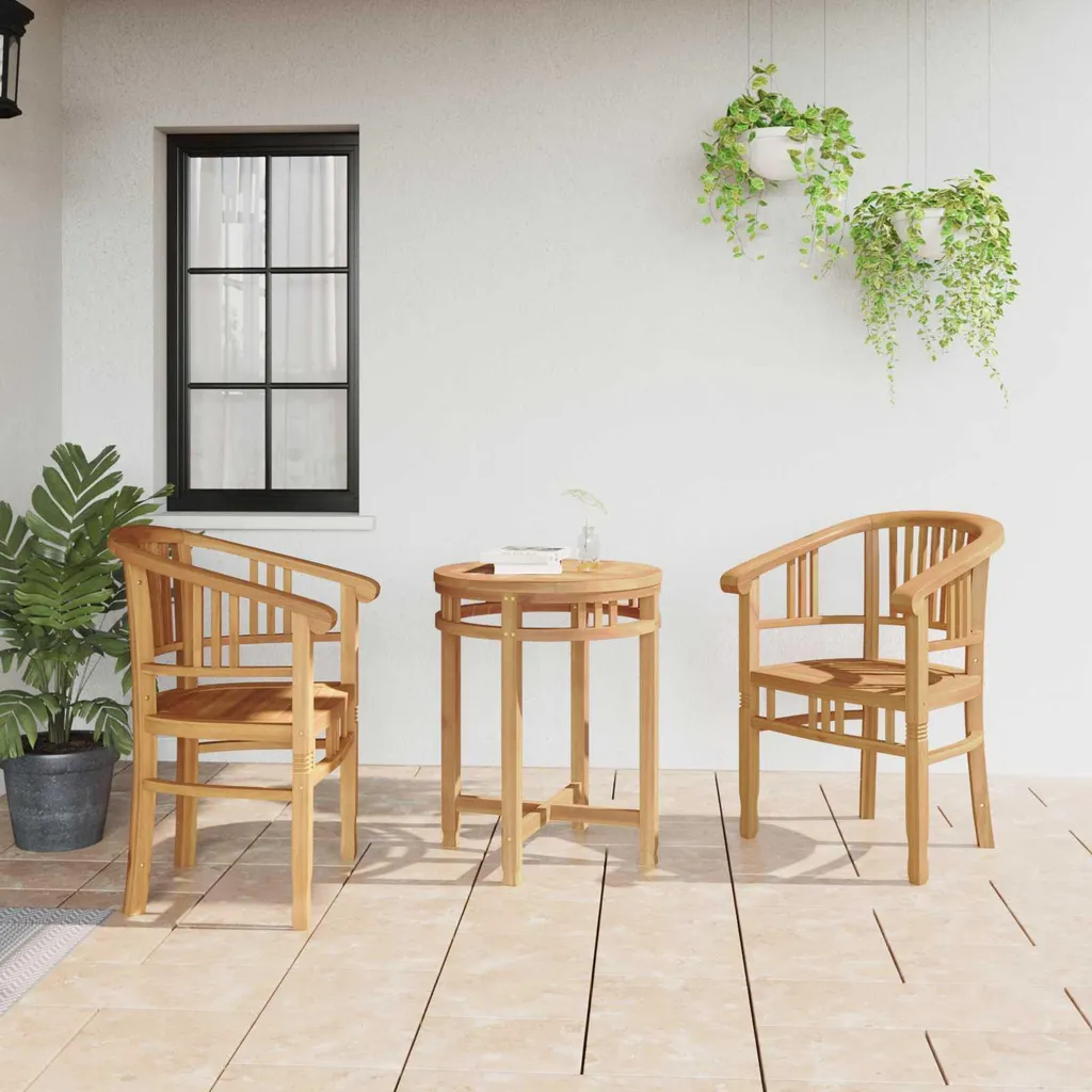 Chaise de jardin en teck marron lot de 2 fauteuils extérieurs vidaXL
