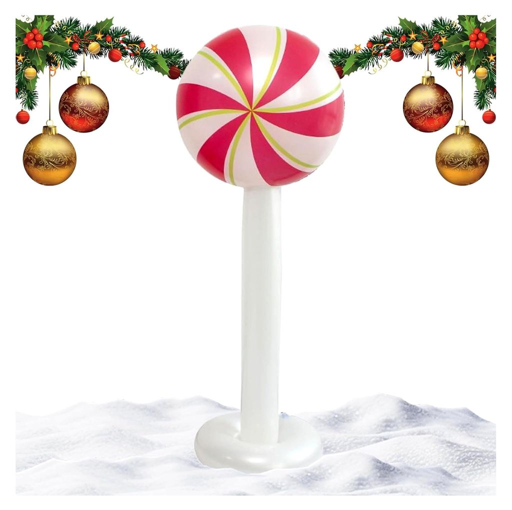 Aufblasbare Lollipop-Dekoration, Riesiger Weihnachtslutscher für saisonale Gartenpartys und Vorgarten