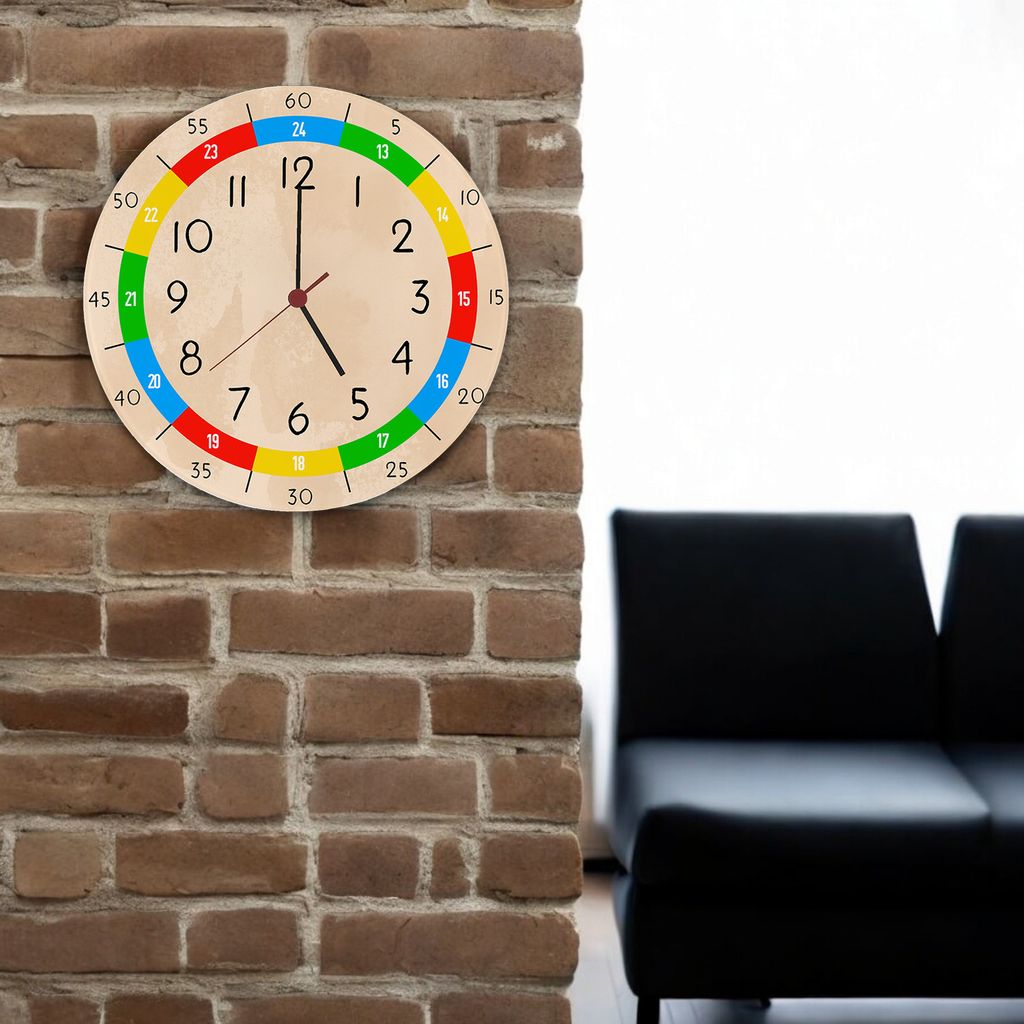 Lernuhr für Kinder Wanduhr aus Glas Produktbild 8