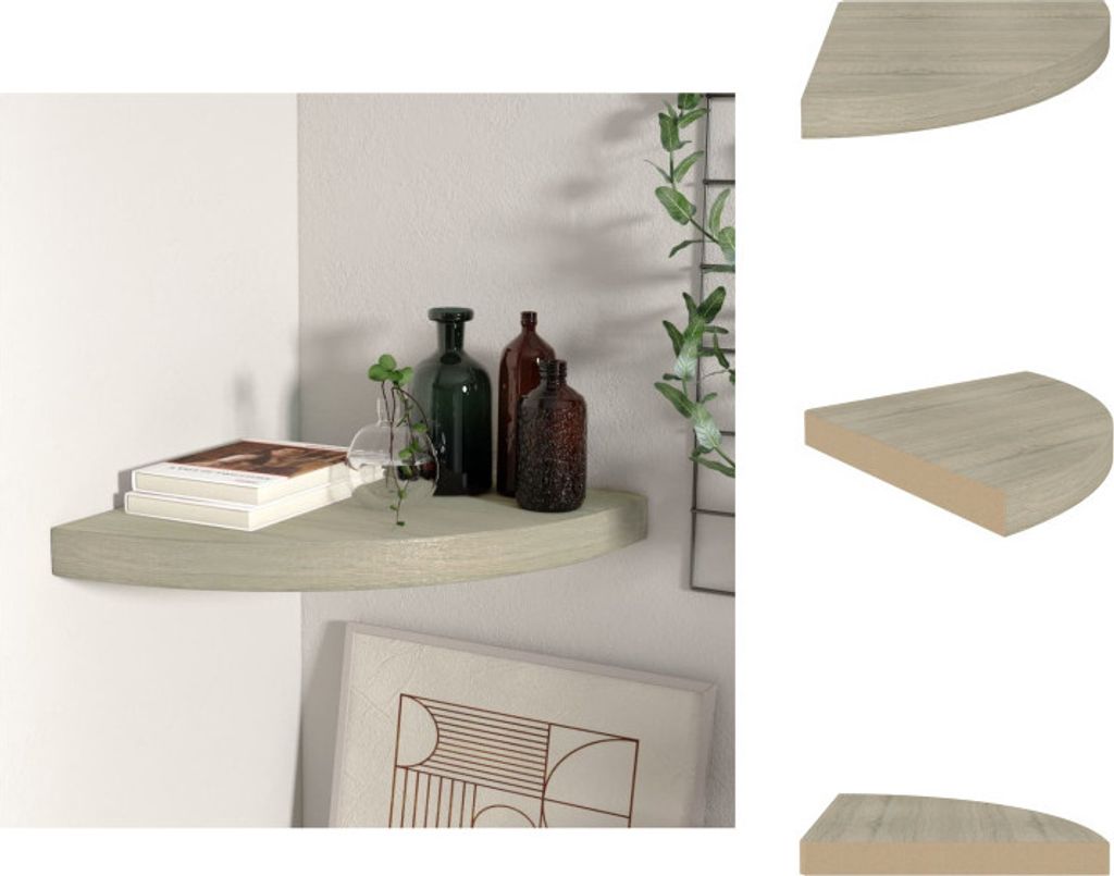 vidaXL Eck-Schweberegal Eichen-Optik 35x35x3,8 cm MDF -  Produktbild 