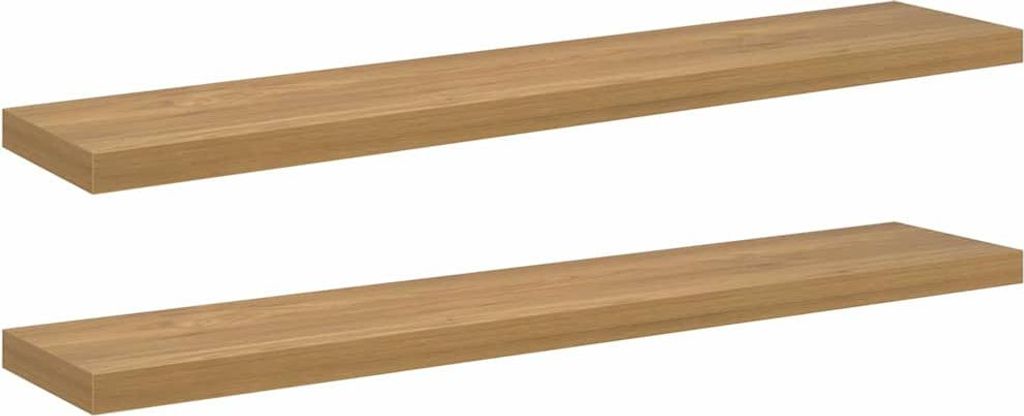 vidaXL Nástenná polička, 2 ks, hnedá, 120 x 23,5 x 3,8 cm, Obrázok produktu 