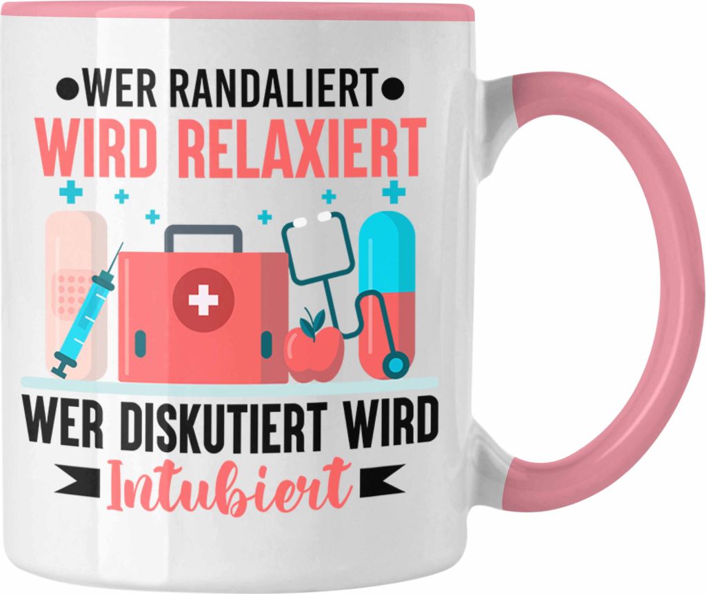 Trendation - Krankenschwester Tasse Geschenk Propofol Spritze Geschenk Krankenschwestern Kaffeetasse Arzt Ärtzin Arzthelferin (Rosa)