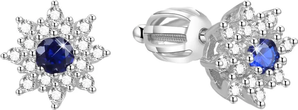 Boucles d'oreilles fleurs argentées AGUP1443S en argent massif 925