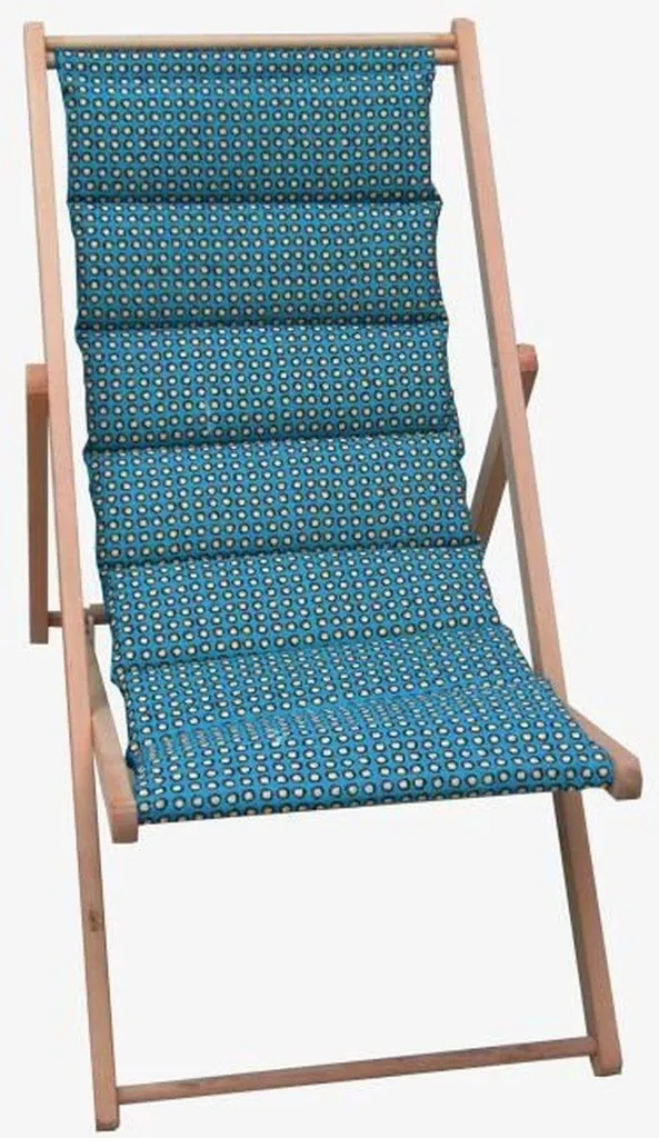 Sdraio Douala Sfoderabile Blu Anatra | Sedia Giardino Legno Imbottita