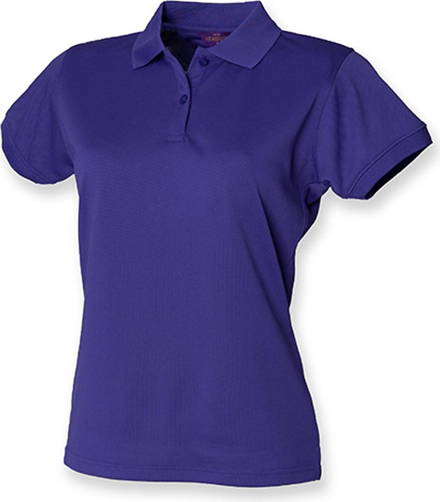 Henbury H476 | Damen Coolplus Wicking Polo Shirt / Mikro-Piqué - Farbe: Bright Purple - Größe: XL