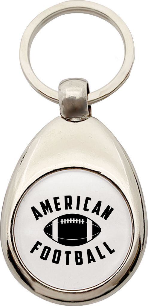 Huuraa Schlüsselanhänger American Football Ball Metall Schlüsselring Einkaufswagenchip Geschenkidee