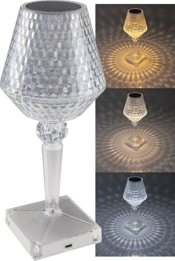 CHILITEC LED-Tischleuchte Foco Guapa, Akku, Weiß und Warmweiß