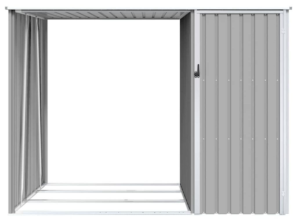 vidaXL Garten Brennholzlager Grau 245x98x159 cm Verzinkter Produktbild 
