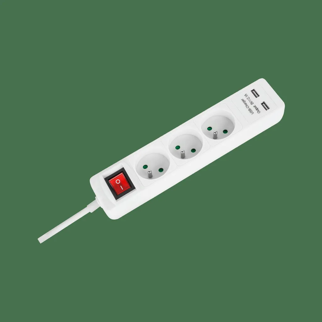 Cavo Prolunga Rebel 1.5m 3 Prese + USB 2.1A - Qualità Professionale - 2