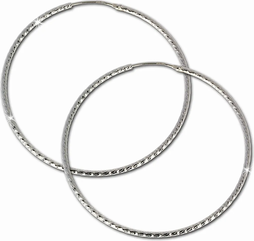 Grandes Créoles Argent 925 pour Soirée et Cocktail - SilberDream 60mm Femme