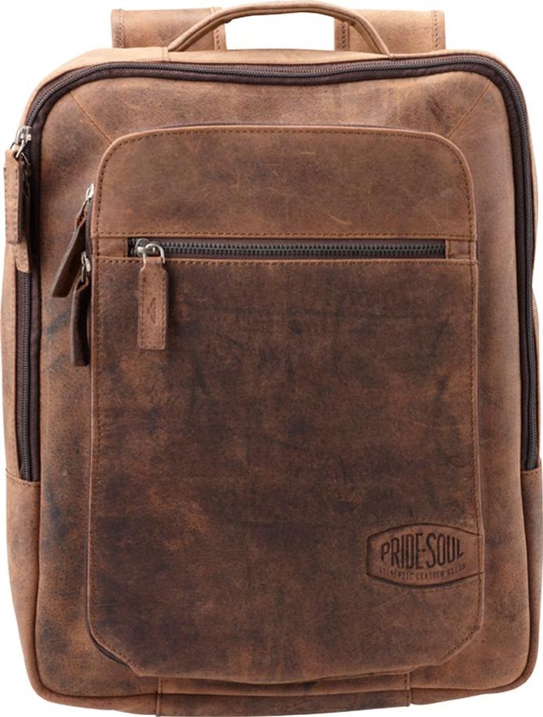 Pride and Soul Business Rucksack Jester mit Klickfix Lamello Platte Leder braun ca. 40 x 31 x 13,5 cm FB1047199