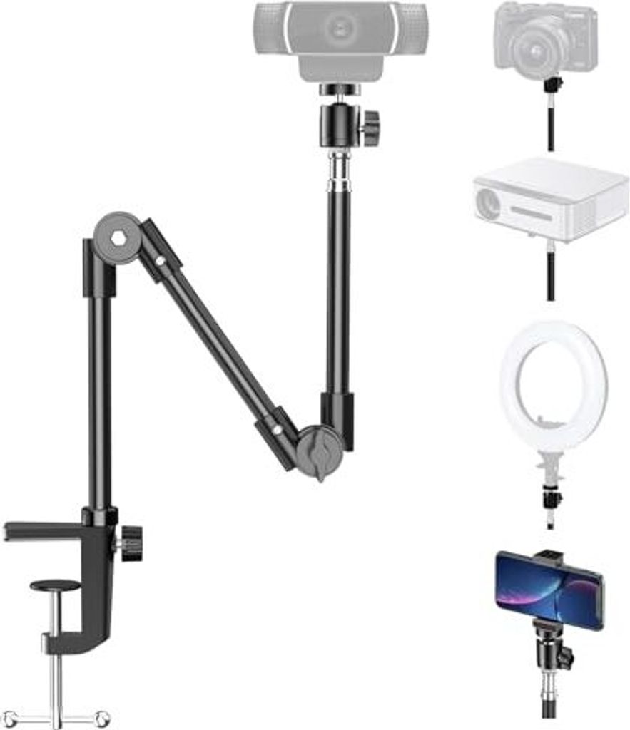 KDD Webcam Stand Mobiltelefonhalter, Kamera -Mount 25 -Zoll -Faltblende und Schreibtisch Projektorhalter Logitech C922 C930E C920S C920 C615 C960 BRIO