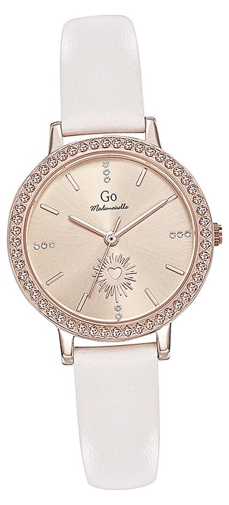 Girl Only GO Damen Armbanduhr Mademoiselle Quarz-Uhr Leder weiß D2UGO699653