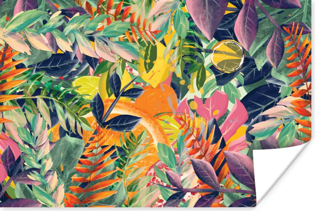 MuchoWow Poster Blumen - Dschungel - Tropisch 120x80 cm - Bilder