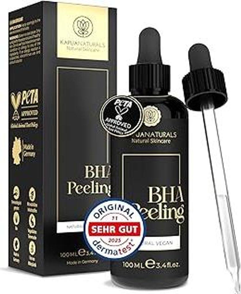 Bio BHA Peeling 2% (100?ml) - Peeling Gesicht mit BHA + AHA - 2% Salicylsäure Gesichtspeeling gegen Mitesser, Pickel & verstopfte Poren - Poren ve...