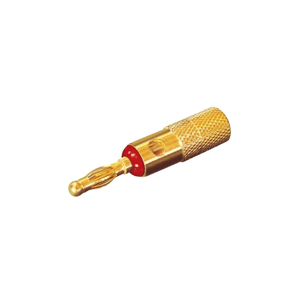 Dynavox Banana Plug Männlich - Klemmzylinder - Vergoldet - Rot - Pro 1 Stück (En)