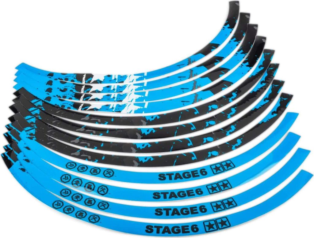 STAGE6 13-Zoll Scooter Felgenaufkleber Blau/Schwarz