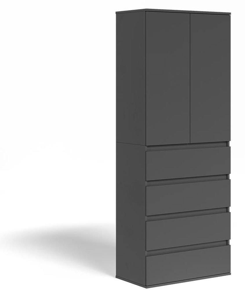 Kleiderschrank Vicco Claus Anthrazit 74 x 191.5 cm mit 4 Schubladen, Model 54737