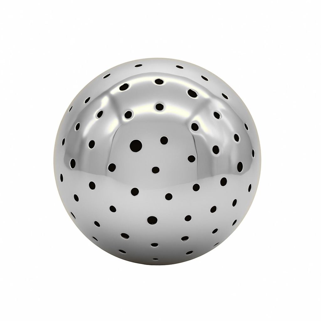 Keramik LED Kugel mit Timer in Silber - 19cm