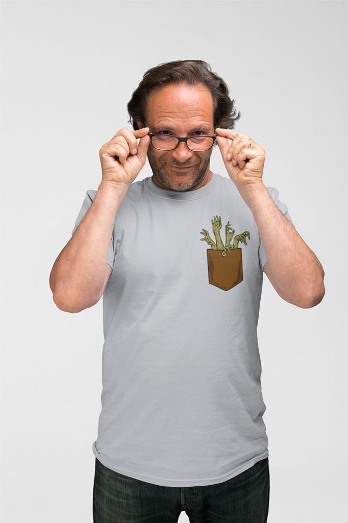 D&B Uni Polo PO00034 Zombie Hands Pocket Grau-Größe M