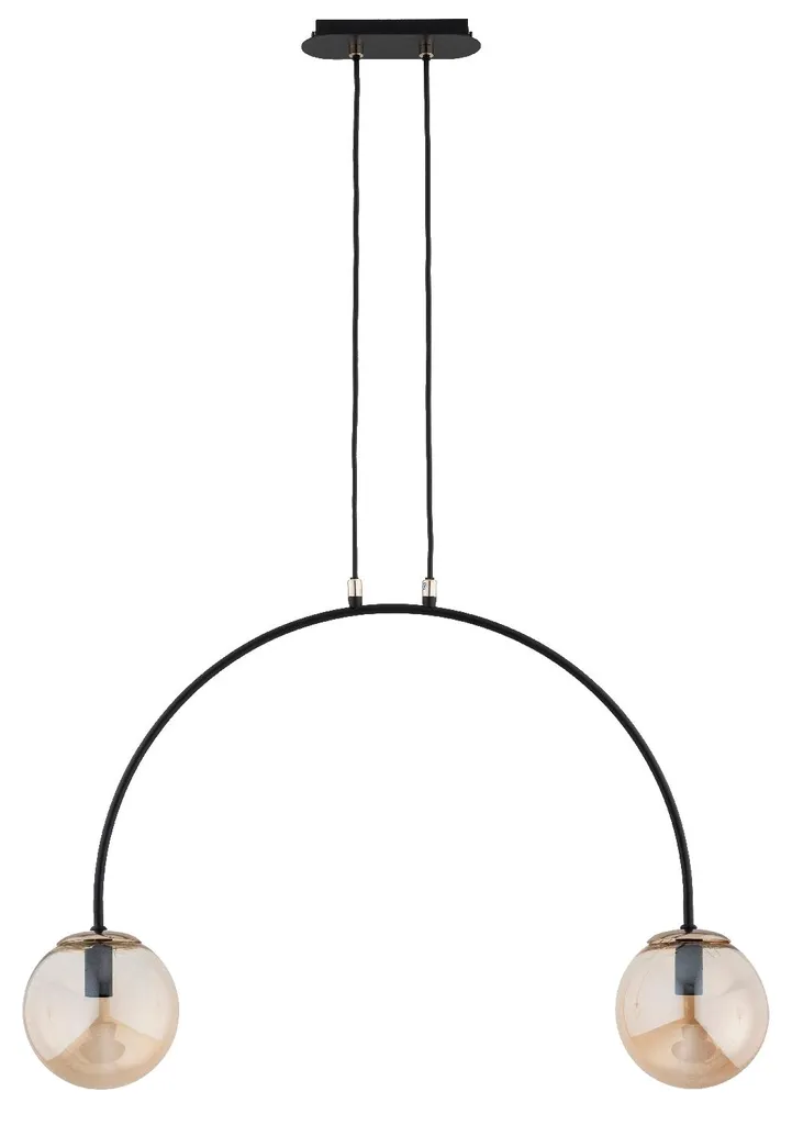Suspension de Table à Manger BENDO Design Noir et Or Longueur 105 cm