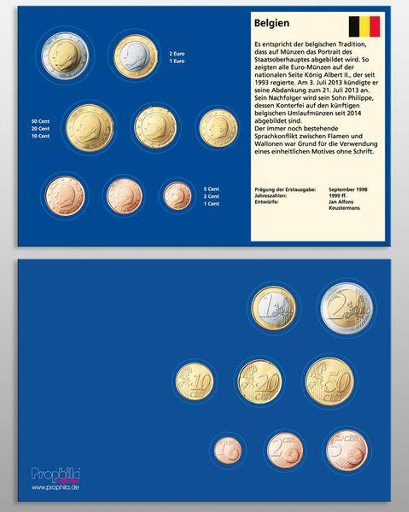 Prophila Collection 100 Münz-Tabletts Belgien