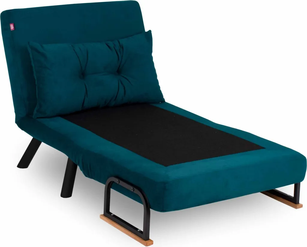 Fauteuil Convertible 1 Place Vert Pétrole Sando pour Petits Espaces
