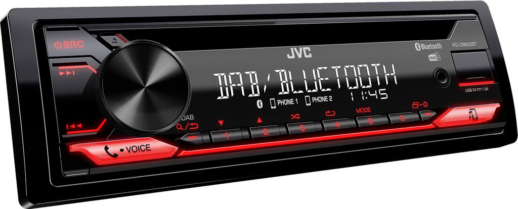 JVC KD-DB622BT, Čierna, 1 DIN, 200 W, 4.1.2 kanály/kanálov, Obrázok produktu 
