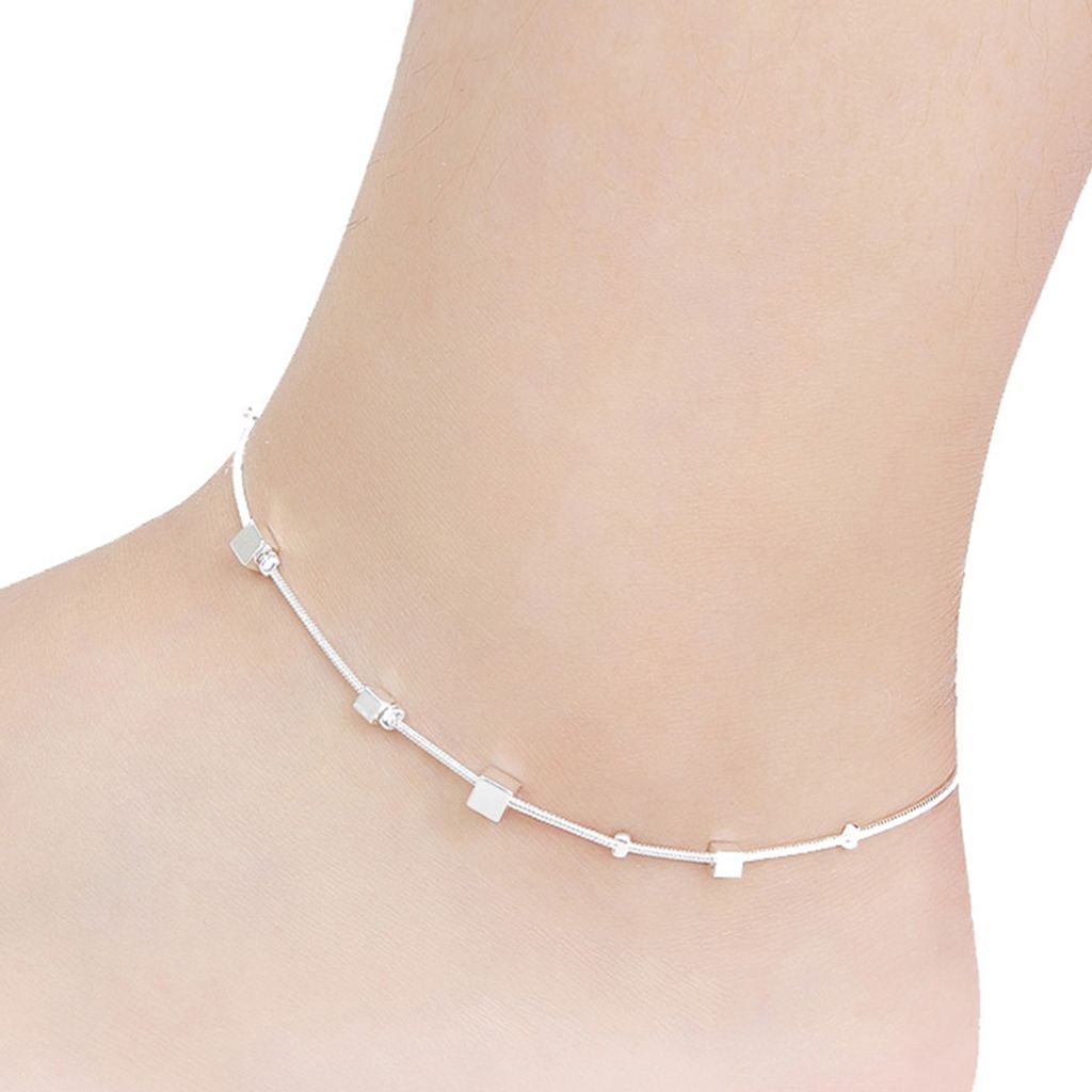 Frauen Stern Herz Perlen Knöchel Kette Armband Barfuß Sandale Fußkettchen Fuß Schmuck-Würfel