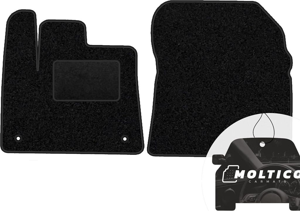 moto-MOLTICO Vorne Fußmatten Auto Velours Autoteppiche Schwarz Automatten Set 2-teilig passend für Citroen C4 III ab 2020