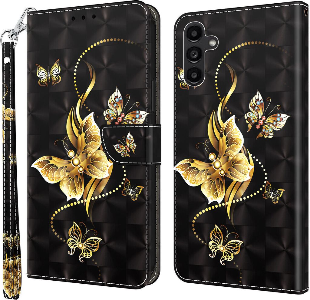 CLM-Tech Handyhülle kompatibel mit Samsung Galaxy A35 5G Hülle - Tasche aus Kunstleder - Klapphülle mit Ständer und Kartenfächern - Schutzhül...