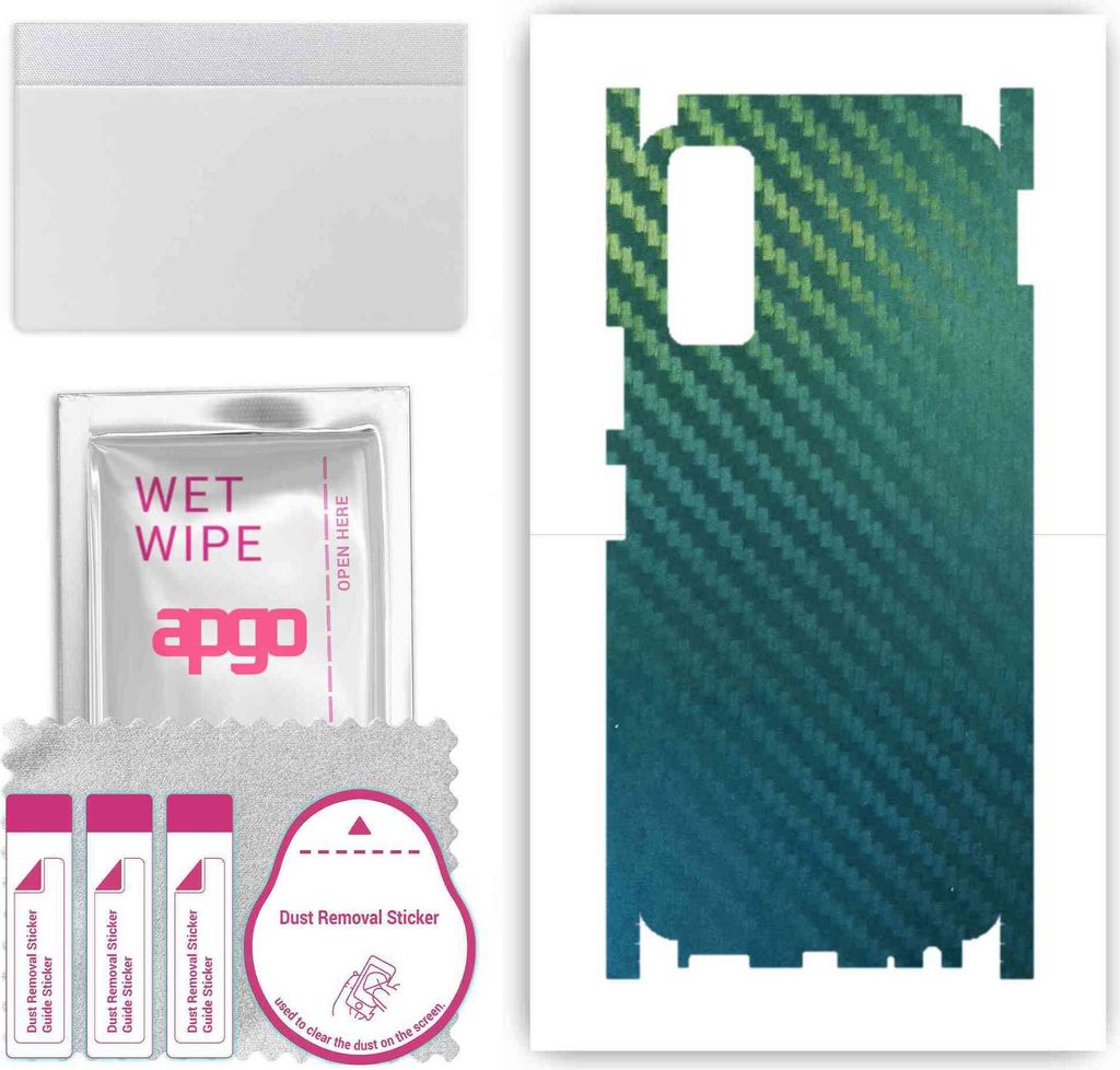 apgo Rückseite + Seiten Schutzfolie, Skin, kompatibel mit Vivo Y20s, Hinten Displayschutzfolie aus Vinylfolie, kratzfest, einfache Montage - Kohle...