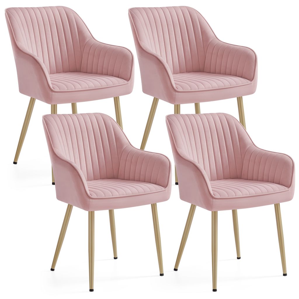 SONGMICS Čalouněná židle s kovovými nohami, samet, Obrázek produktu 