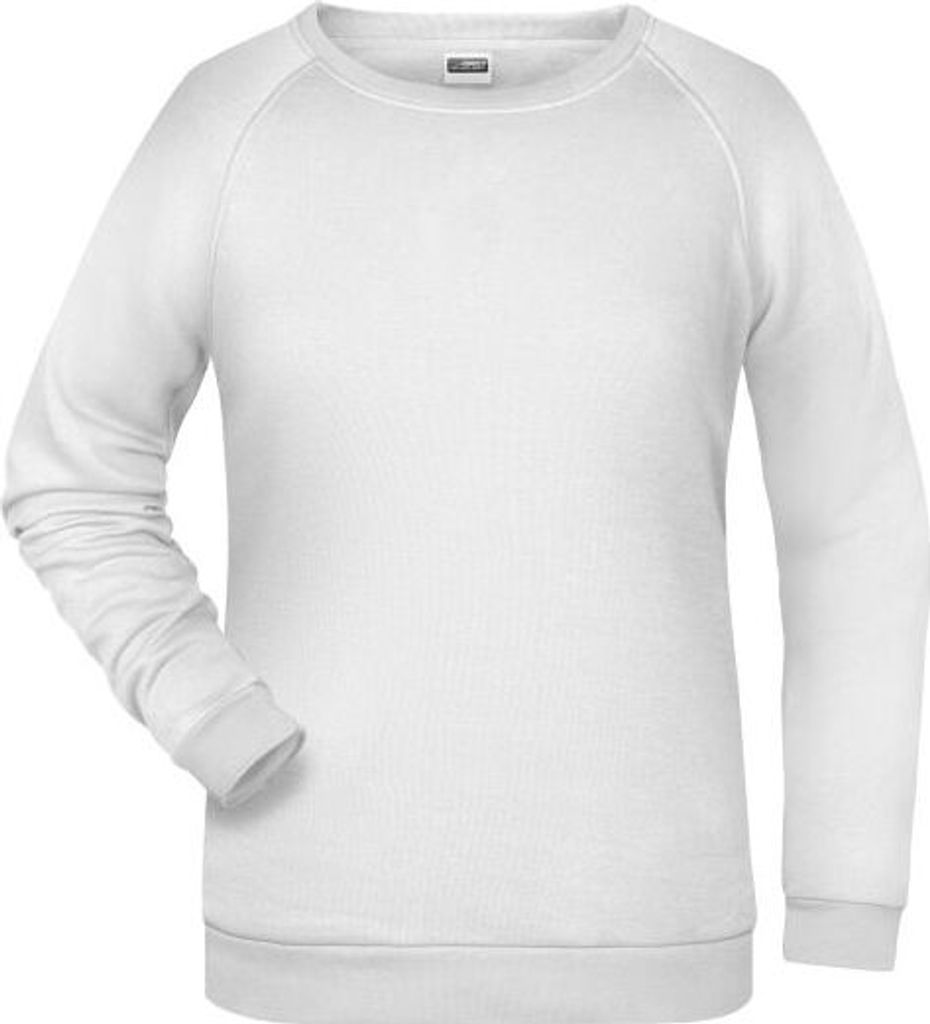 Rundhals-Sweatshirt mit Raglanärmeln für Damen white, Gr. M