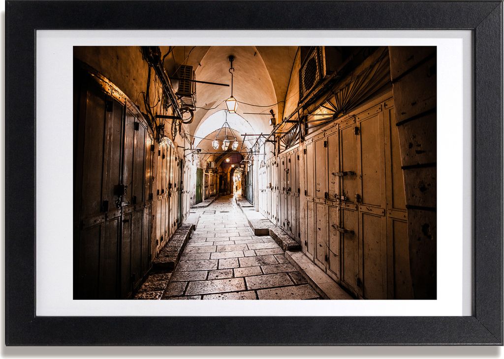 Bild 30x20 MDF-Rahmen, Wandkunst Jerusalem