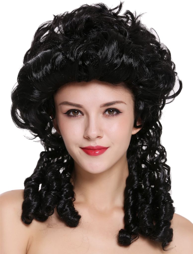 WIG ME UP Perücke Barock Spirallocken Toupiert Schwarz Produktbild 