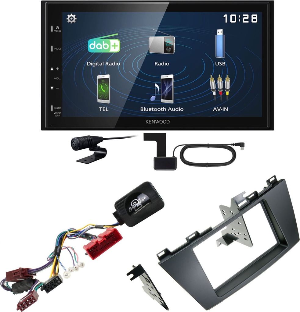 Kenwood DMX129DAB DAB+ Bluetooth USB Einbauset für Mazda 5 CW