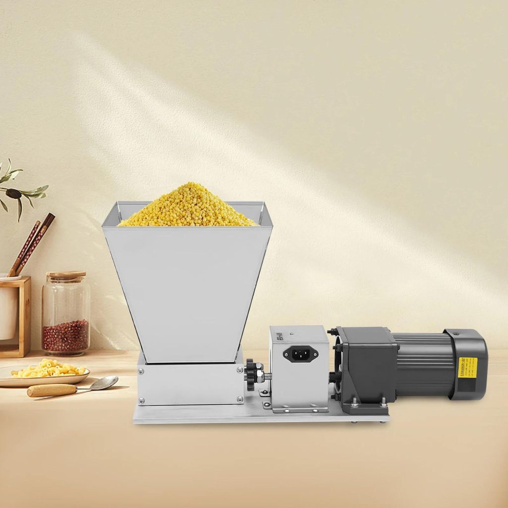 Elektrische Getreidemühle - Malzschrotmühle - 60 W - 75 U/min - 9 kg - 51×25×22 cm - Für Gerste, Weizen, Mais - Silber