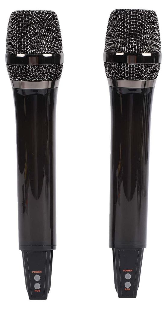 RGB-Funkmikrofon mit Empfänger, Handmikrofon mit RGB-Farbwechselbeleuchtung, wiederaufladbares Karaoke-Mikrofon, 6,5-mm-Audioanschluss für zu Hause