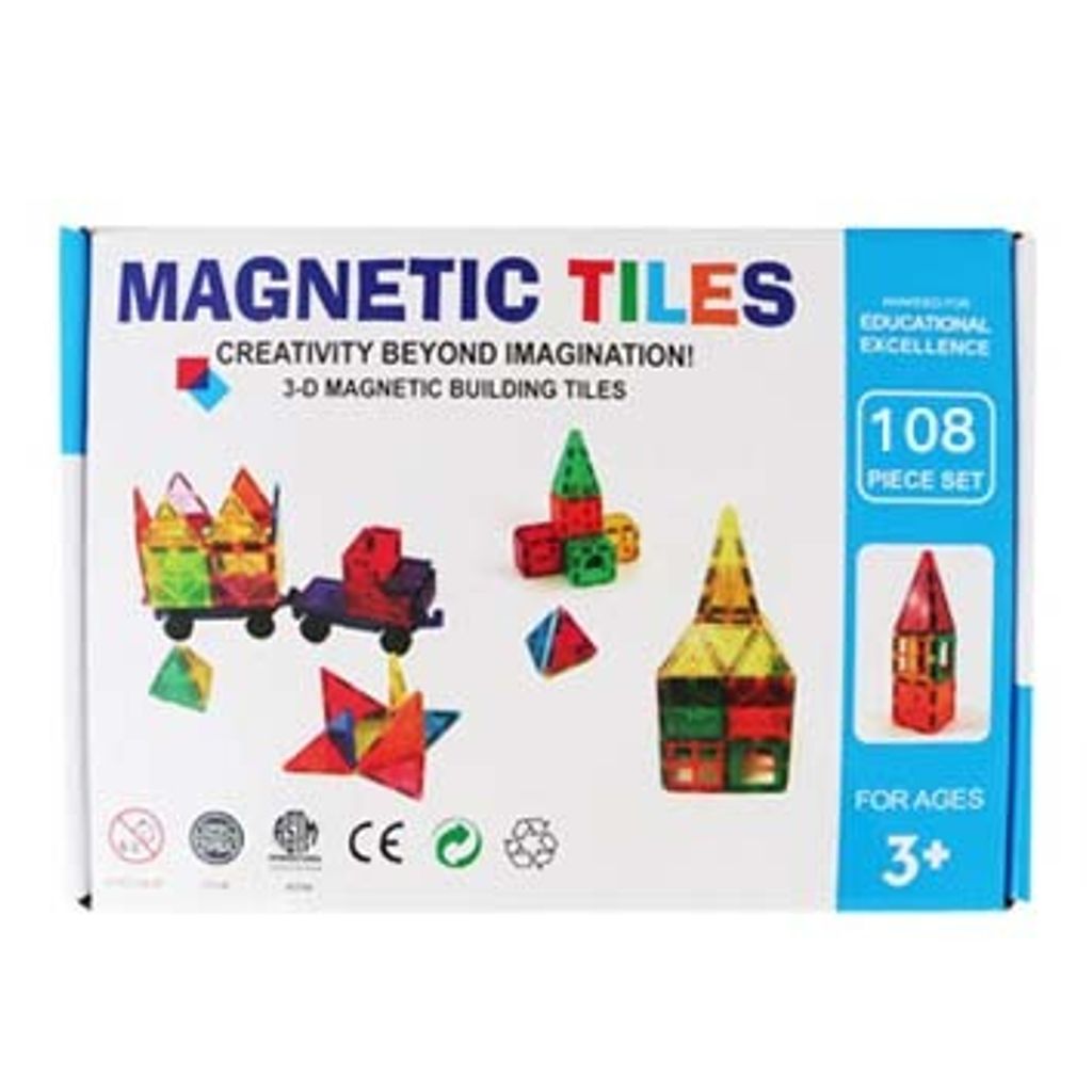 Magnetická stavebnica pre deti sada 108ks - Magnetic Tiles Obrázok produktu 12