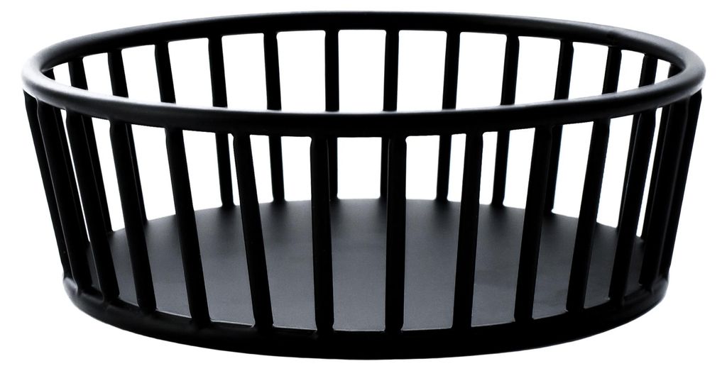 Runder Stahlkorb 15 cm Schwarz – Metallkorb Produktbild 