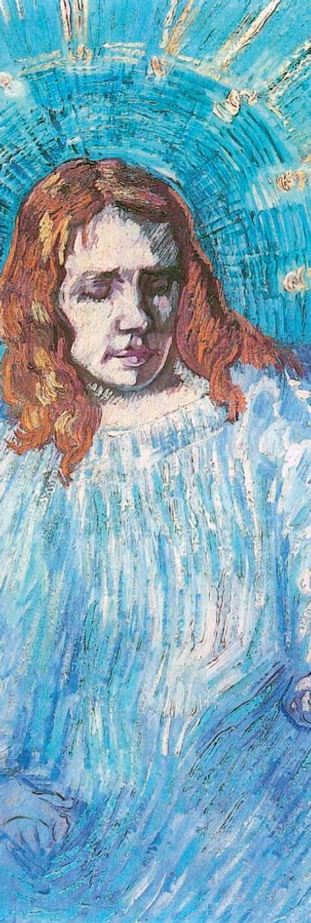 Vincent Van Gogh Kunstdruck Bild - Halbfigur Eines Engels, 1889, Detail (158 x 53 cm)