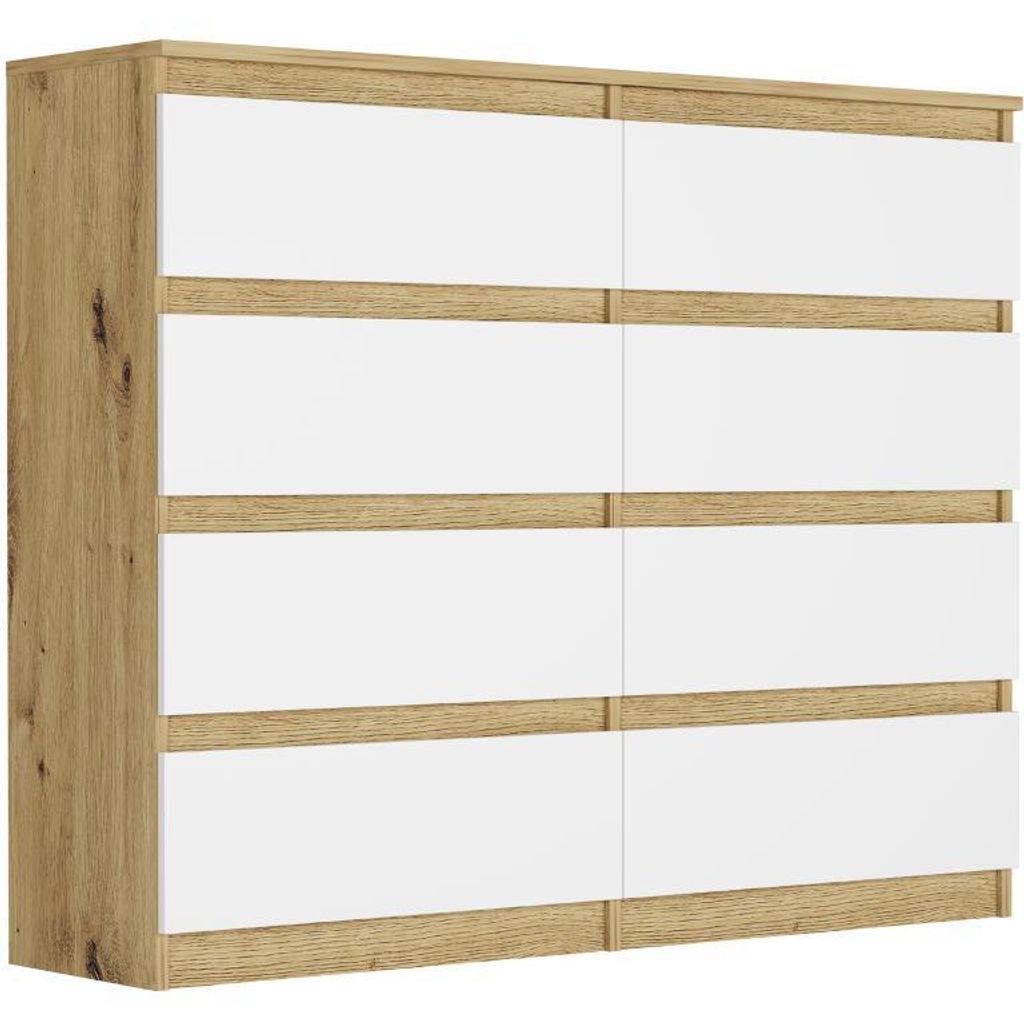 Komoda 120 cm 8 zásuvek skříňka FRAMIRE R-120-S8 artisan Obrázek produktu 