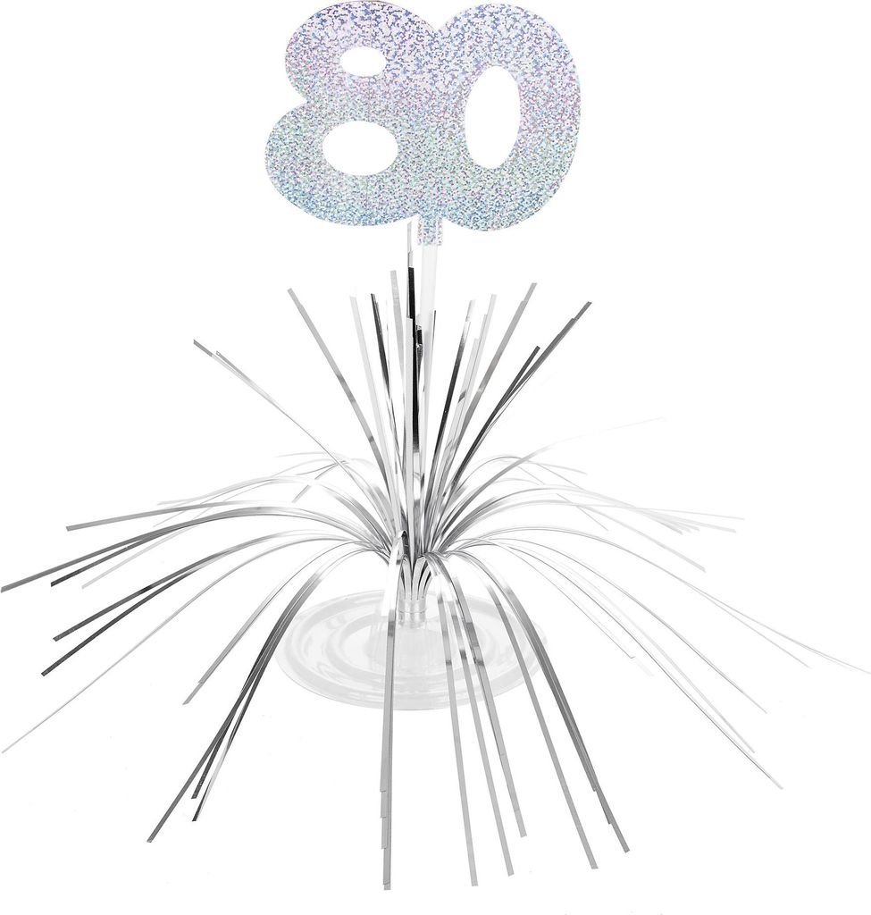 Tisch-Aufsteller - Zahl 80 Partyzubehör silber 29 x 30 cm - Einheitsgröße