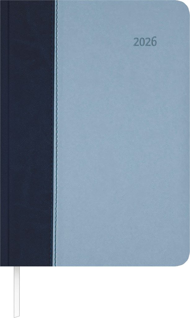 Zettler Buchkalender Premium Air blau-azur A5 2026 - eleganter Tageskalender mit Tucson-Einband, 1 Tag pro Seite, Monats- & Jahresübersicht, Monat...