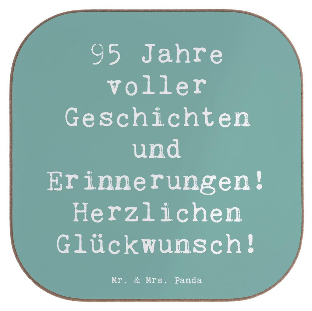 Mr. & Mrs. Panda Tischschoner Spruch 95. Geburtstag - Meeresbrise - Geschenk, Alter, Liebe und Dankbarkeit, Tassen Untersetzer, Glückwunsch, Coast...