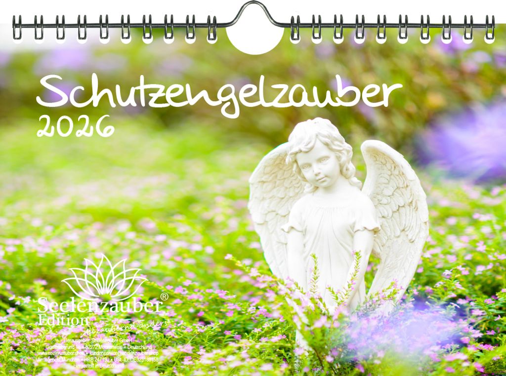 Schutzengelzauber DIN A5 Kalender für 2026 Engel Schutzengel Kirche Glaube - Seelenzauber
